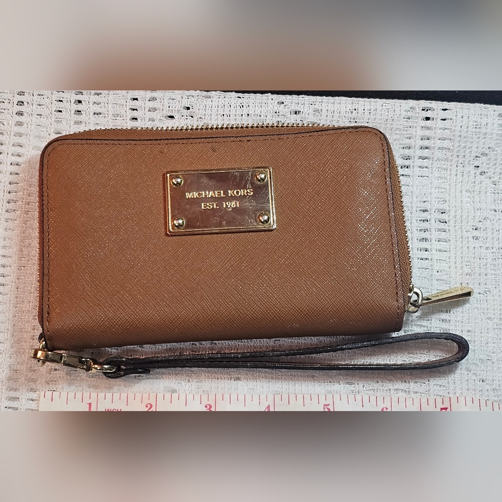 Michael Kors Brown Wristlet Wallet